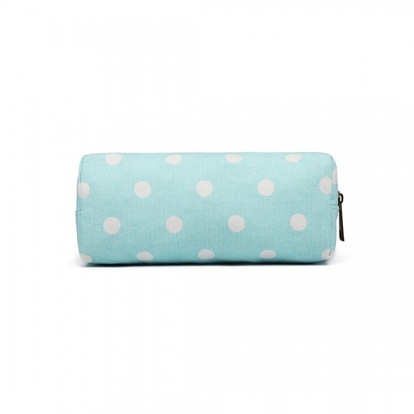 PC-D - Miss Lulu Canvas Pencil Case  Polka Dot Blue